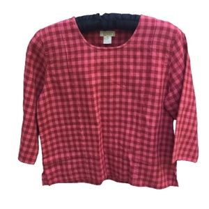 Christopher & Banks Red Checked 100% French Seam